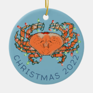 Keramische keramische orn met krabben keramisch ornament