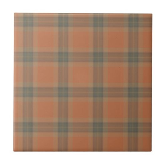 Keramische keramische vormgeving met Cream Tartan Tegeltje (Voorkant)