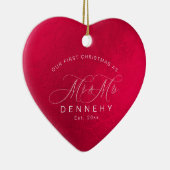 Keramische kerst, Iridescent Red Keramisch Ornament (Rechts)