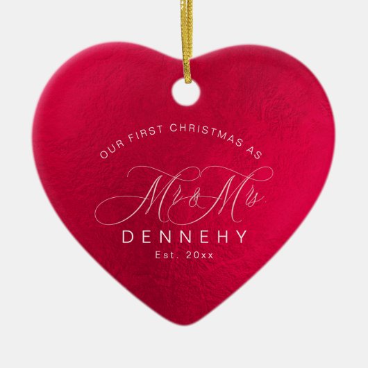 Keramische kerst, Iridescent Red Keramisch Ornament (Voorkant)