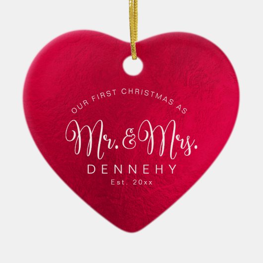 Keramische kerst, Iridescent Red Keramisch Ornament (Voorkant)