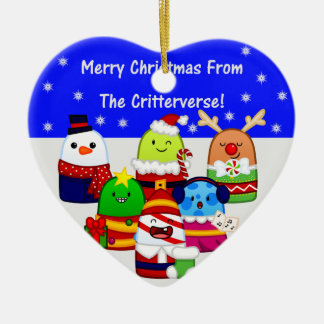 Keramische kerstversiering met hartvormig vormgege keramisch ornament
