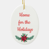 Keramische kerstversiering met rode auto keramisch ornament (Achterkant)