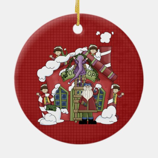 Keramische kerstversiering voor kerstfeestdagen in keramisch ornament (Achterkant)