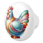 Keramische kip thema knop (Rechts)