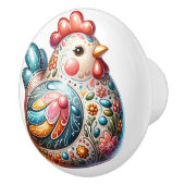 Keramische kip thema knop (Rechts)