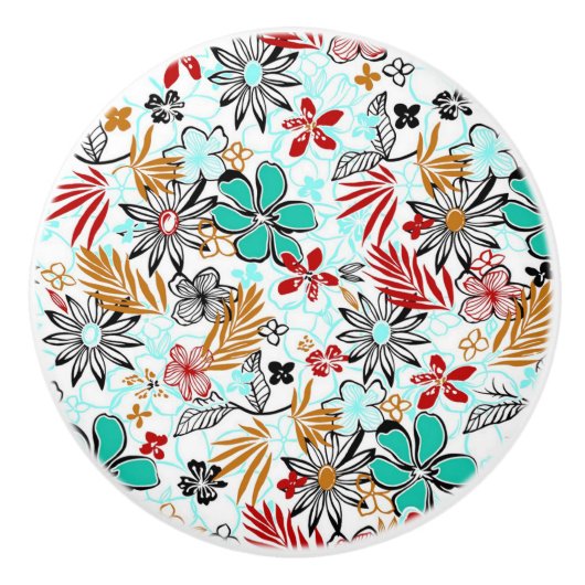 Keramische Knob/Floral Keramische Knop (Voorkant)