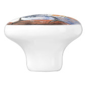 Keramische Knobs - Waterverven Blauwe Vogel Keramische Knop (Zijkant)