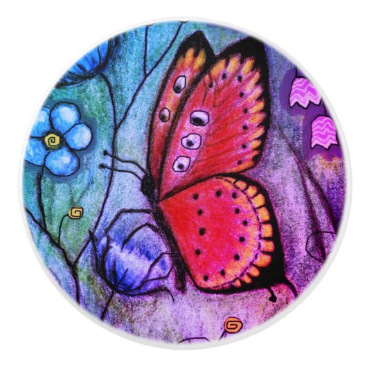 Keramische knop "Butterfly Dream" (Voorkant)