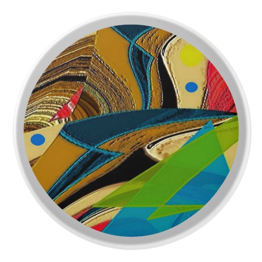 Keramische knop "Chaos in Color" (Voorkant)