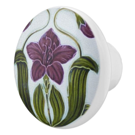 Keramische knop -  ogend Art Nouveau design (Rechts)