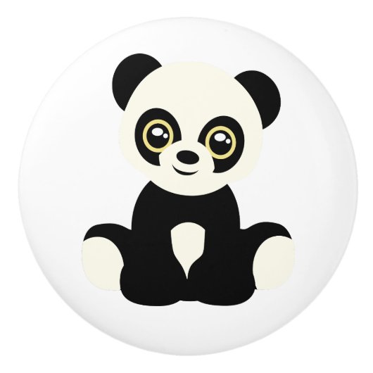 Keramische knop. Panda Keramische Knop (Voorkant)