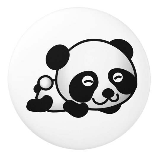 Keramische knop. Panda. Knop (Voorkant)