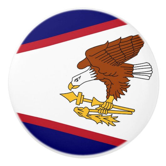 Keramische knop pull met vlag van Amerikaans-Samoa (Voorkant)
