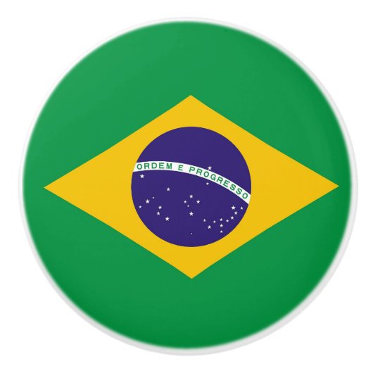 Keramische knop pull met vlag van Brazilië (Voorkant)