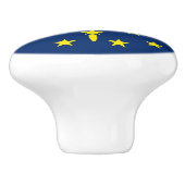 Keramische knop pull met vlag van Indiana State, V (Zijkant)