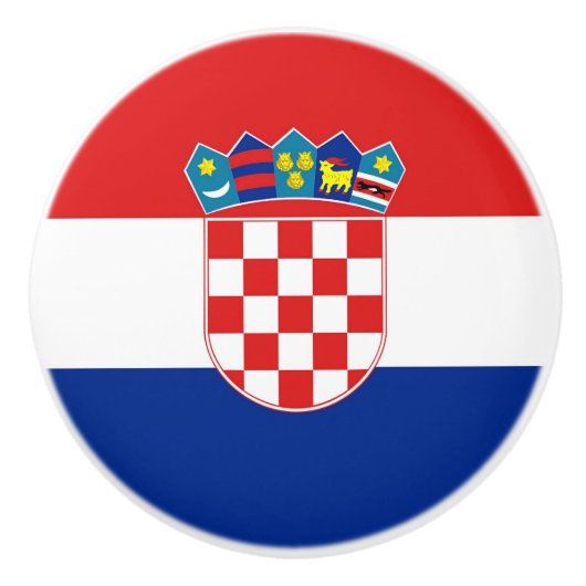 Keramische knop pull met vlag van Kroatië (Voorkant)