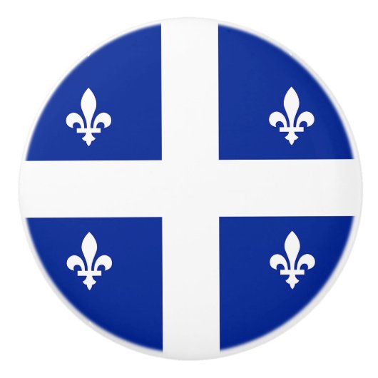 Keramische knop pull met vlag van Quebec, Canada (Voorkant)