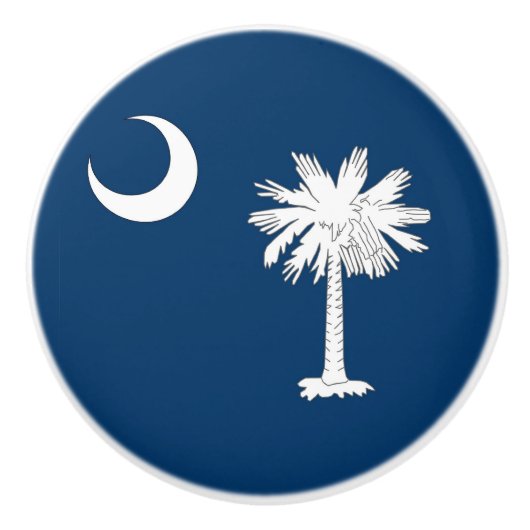 Keramische knop pull met vlag van South Carolina,  (Voorkant)