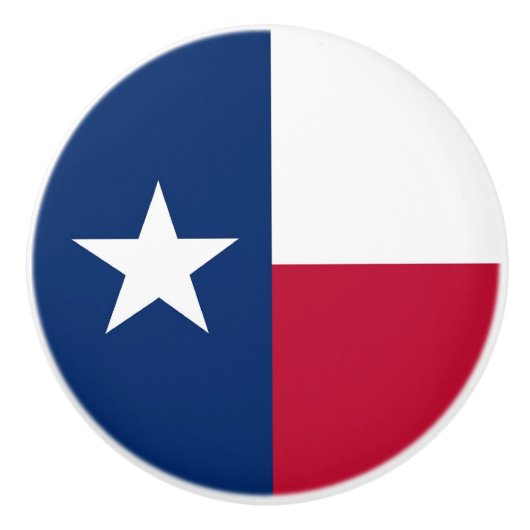 Keramische knop pull met vlag van Texas State, Ver (Voorkant)