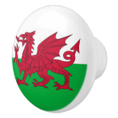 Keramische knop pull met vlag van Wales, UK (Rechts)