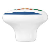 Keramische knop pull met vlag van West Virginia St (Zijkant)