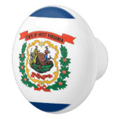 Keramische knop pull met vlag van West Virginia St (Rechts)