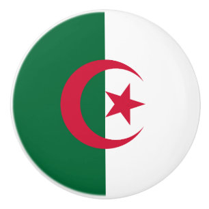 Keramische knop trekken met vlag van Algerije