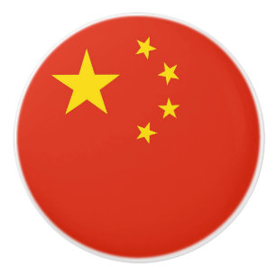 Keramische knop trekken met vlag van China