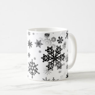 Keramische koffie-Mok-Zwarte sneeuwvlokken Koffiemok