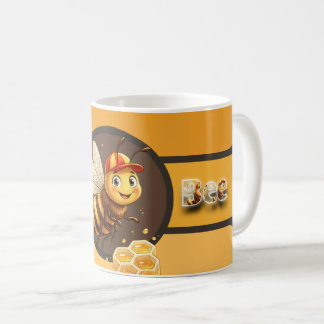 "Keramische koffiemok met schattige hommel en honi