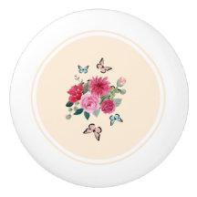 Keramische Ladeknop - bloemig