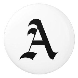 Keramische Letter Knob Gothic Knop