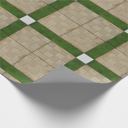 Keramische mediterrane tegels groene grijs cadeaupapier (Hoek)