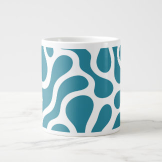 Keramische mok met abstract luipaardpatroon in bla