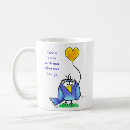 Keramische mok - Whimsical vogel met spreuk