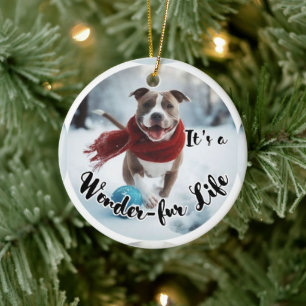 Keramische Pitbull Kerstboom ornament