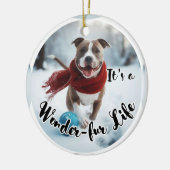 Keramische Pitbull Kerstboom ornament (Links)
