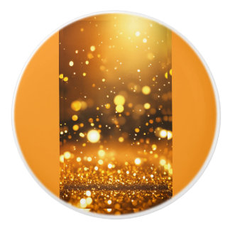 Keramische Pull Knop met Gouden Glitter en Bokeh G