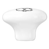 Keramische schedel - naaigeltje, schaar keramische knop (Zijkant)