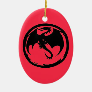 Keramische siervormgeving met zwarte dragon keramisch ornament