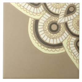 Keramische Tan en witte geometrische keuken Tegel Tegeltje