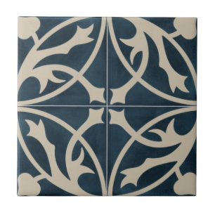 Keramische tapijten - Blauw- en artikelbladeren Tegeltje