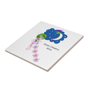 Keramische tapijtmoonbloemen tegeltje