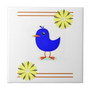 Keramische teelbloem tegeltje