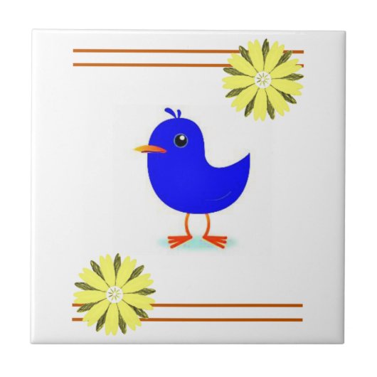 Keramische teelbloem tegeltje (Voorkant)