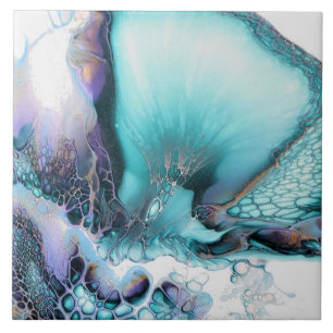 Keramische tegel - Abstracte alcoholinkt Giclee pr Tegeltje