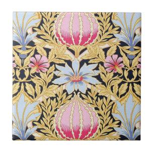 Keramische tegel - Art Nouveau Floral Pattern Tegeltje