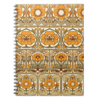 Keramische Tegel: Art Nouveau stijl. Notitieboek
