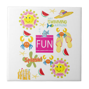 Keramische Tegel Beach House Fun Tegeltje